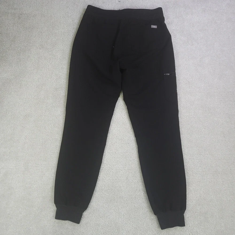 FIGS Zamora High Waisted Jogger Scrub Pants Black Women Small Technical